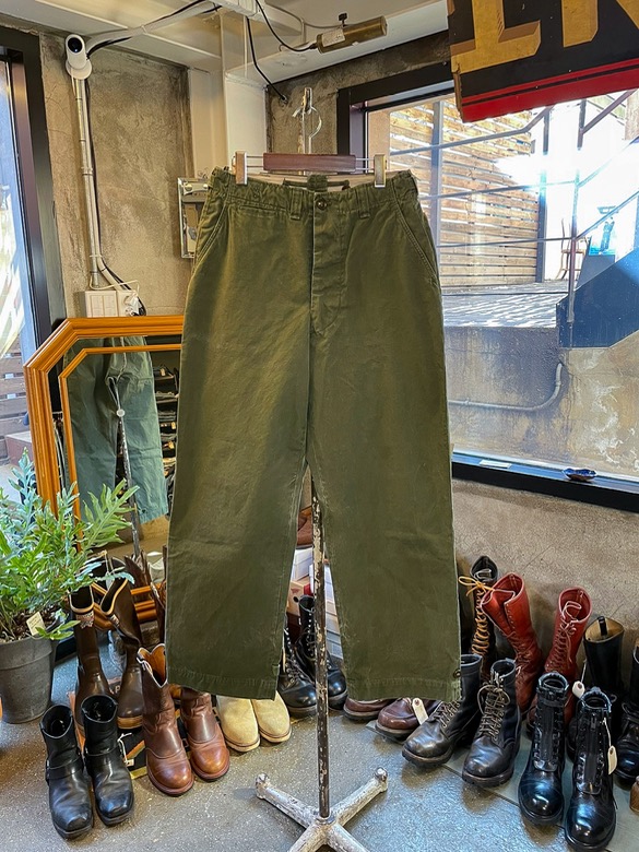 40&#039;S U.S ARMY M43 COTTON O.D FIELD TROUSERS(30-31)